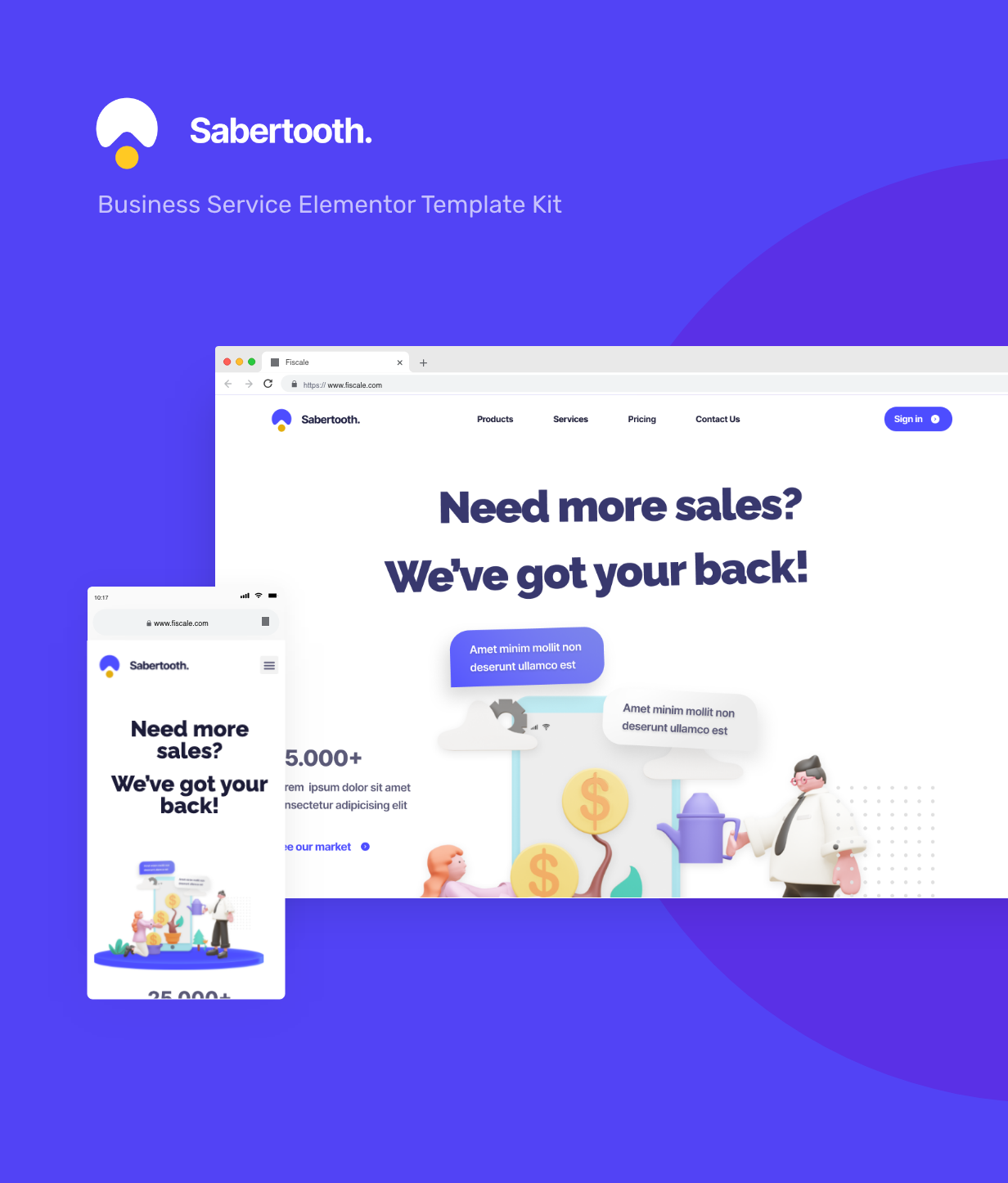 Sabertooth | Business Service Elementor Template Kit - 1