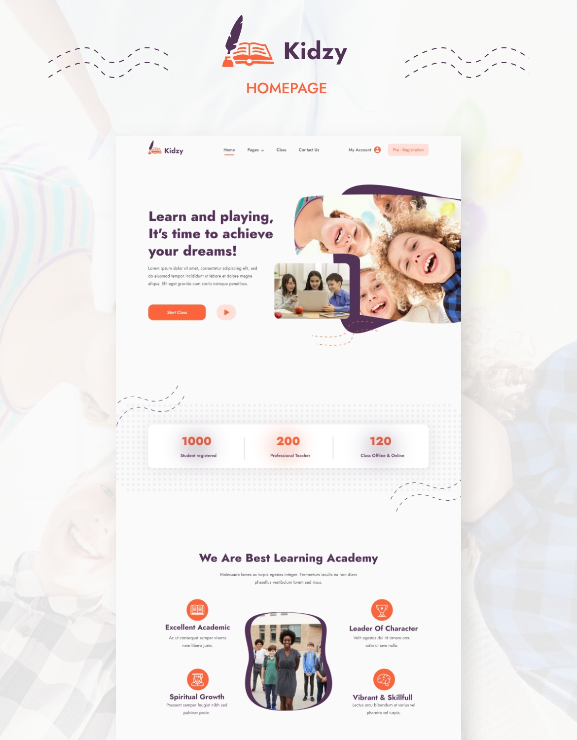 Kidzy - Elementary School Website Template Kit - 1