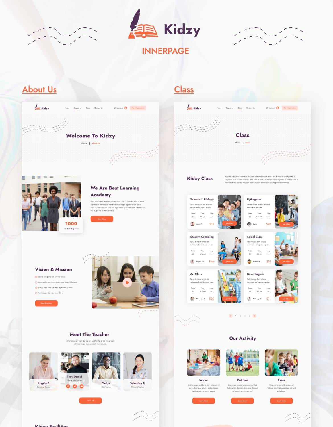 Kidzy - Elementary School Website Template Kit - 2