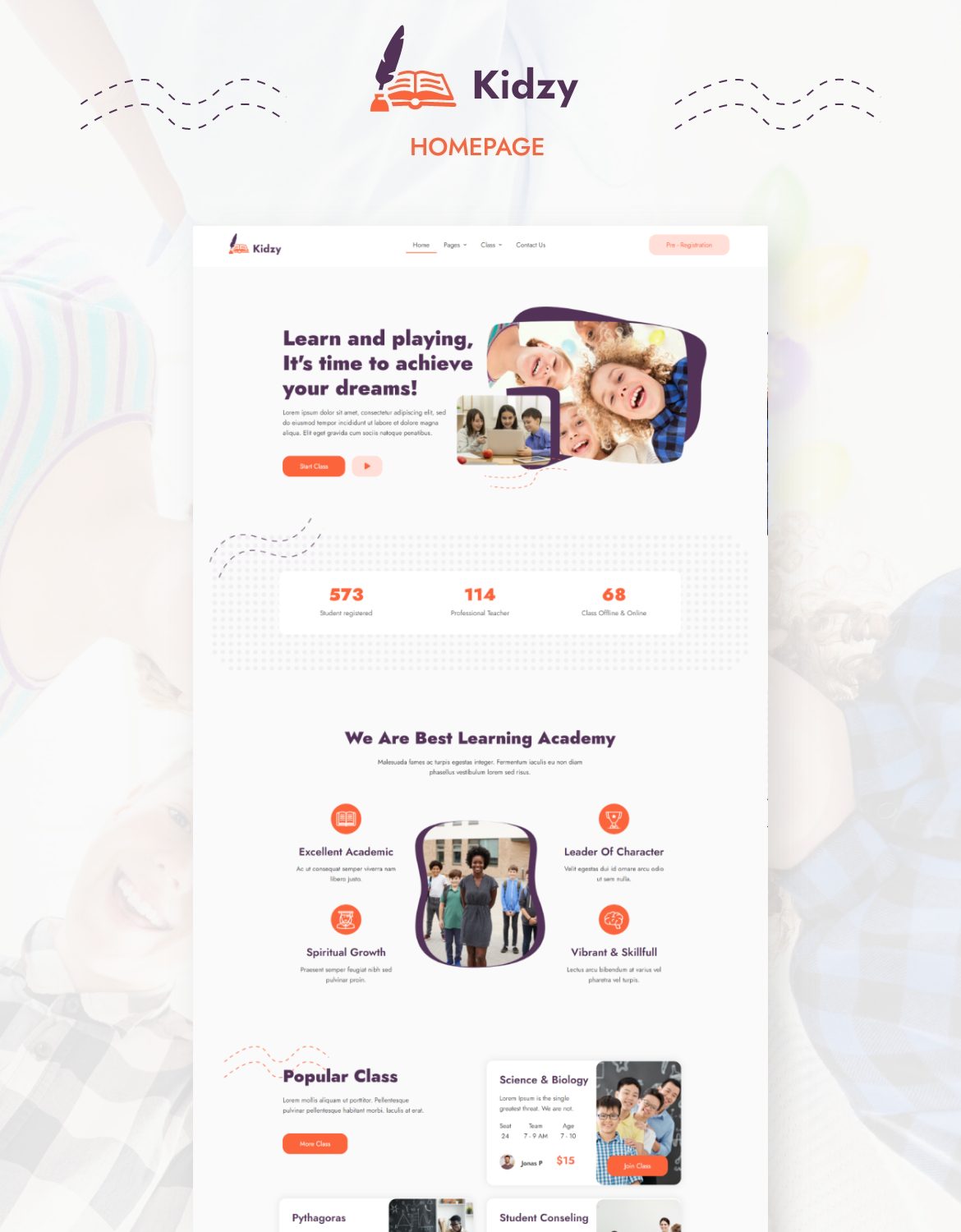 Kidzy | Elementary School Elementor Template Kit - 1