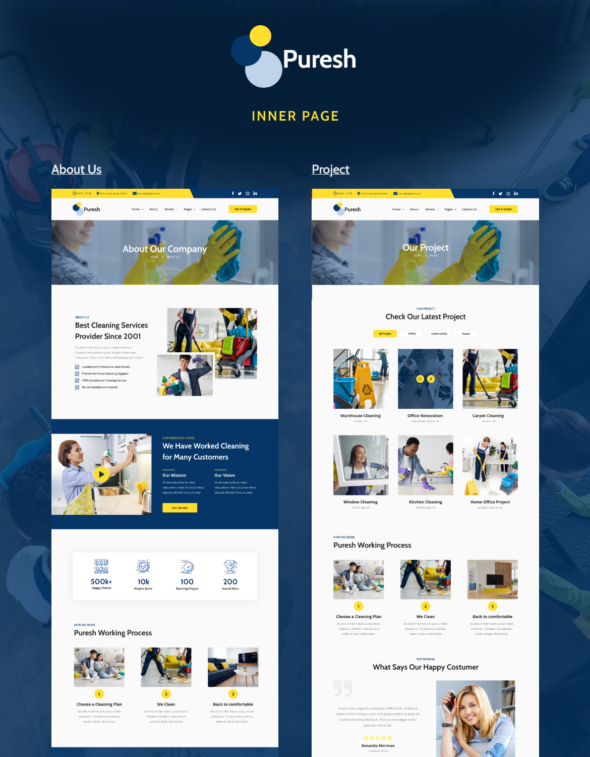 Puresh - Cleaning Service Website Template Kit - 2