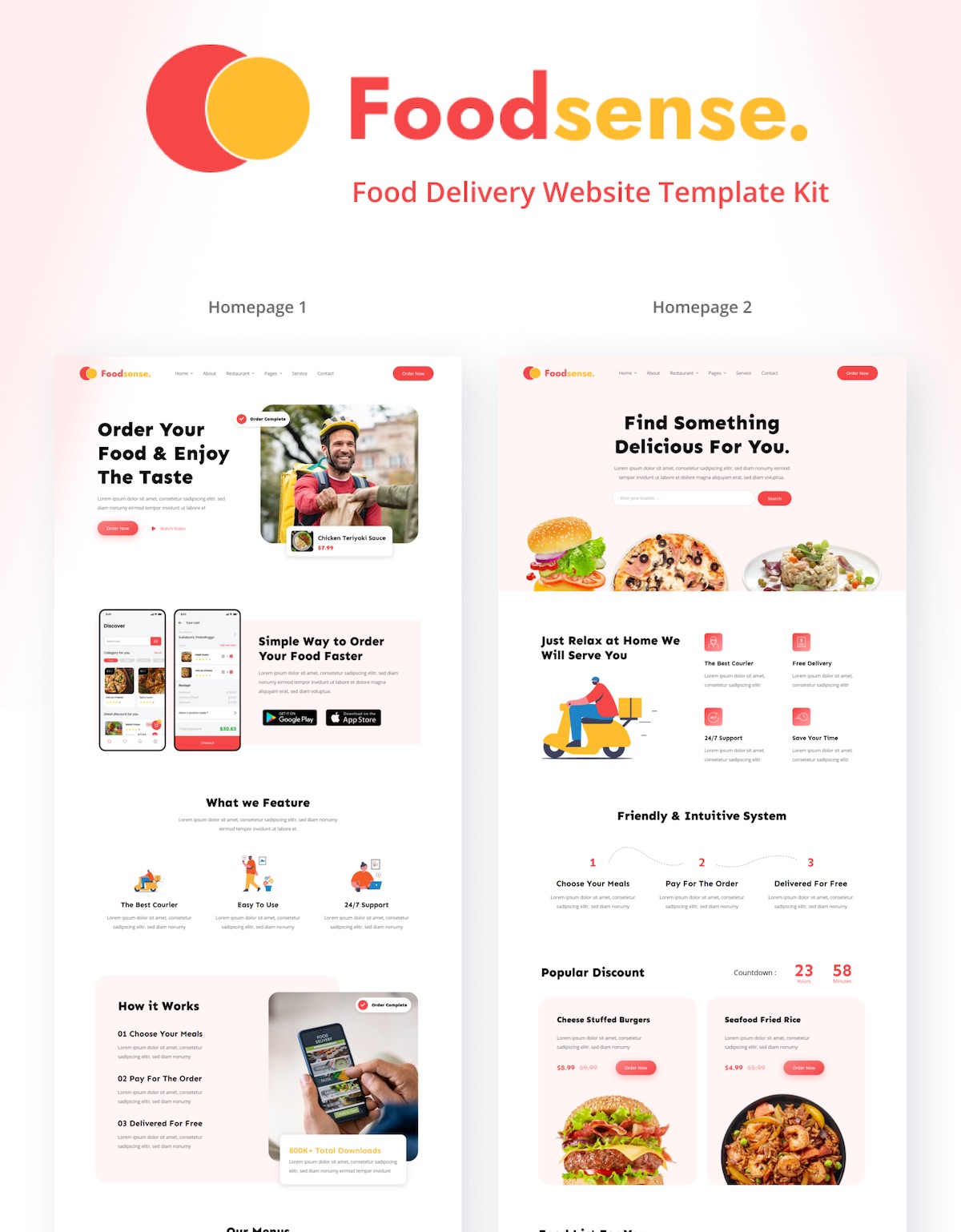 FoodSense | Food Delivery Elementor Template Kit - 1