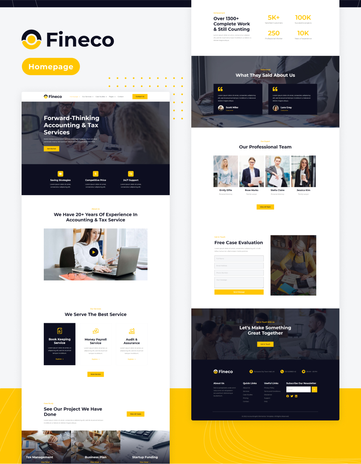 Fineco | Accounting & Tax Consultancy Services Elementor Template Kit - 1