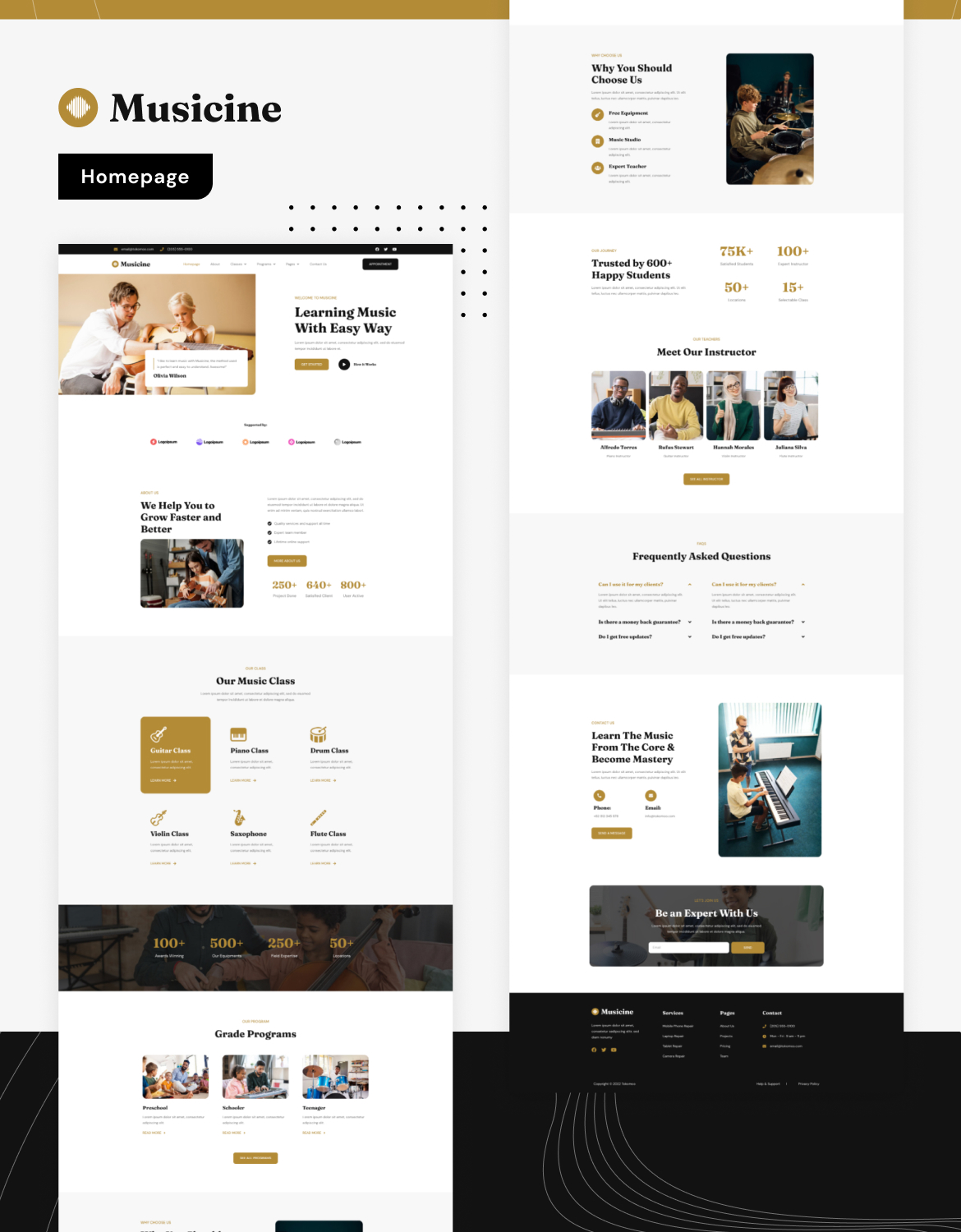 Musicine - Music School Elementor Pro Template Kit