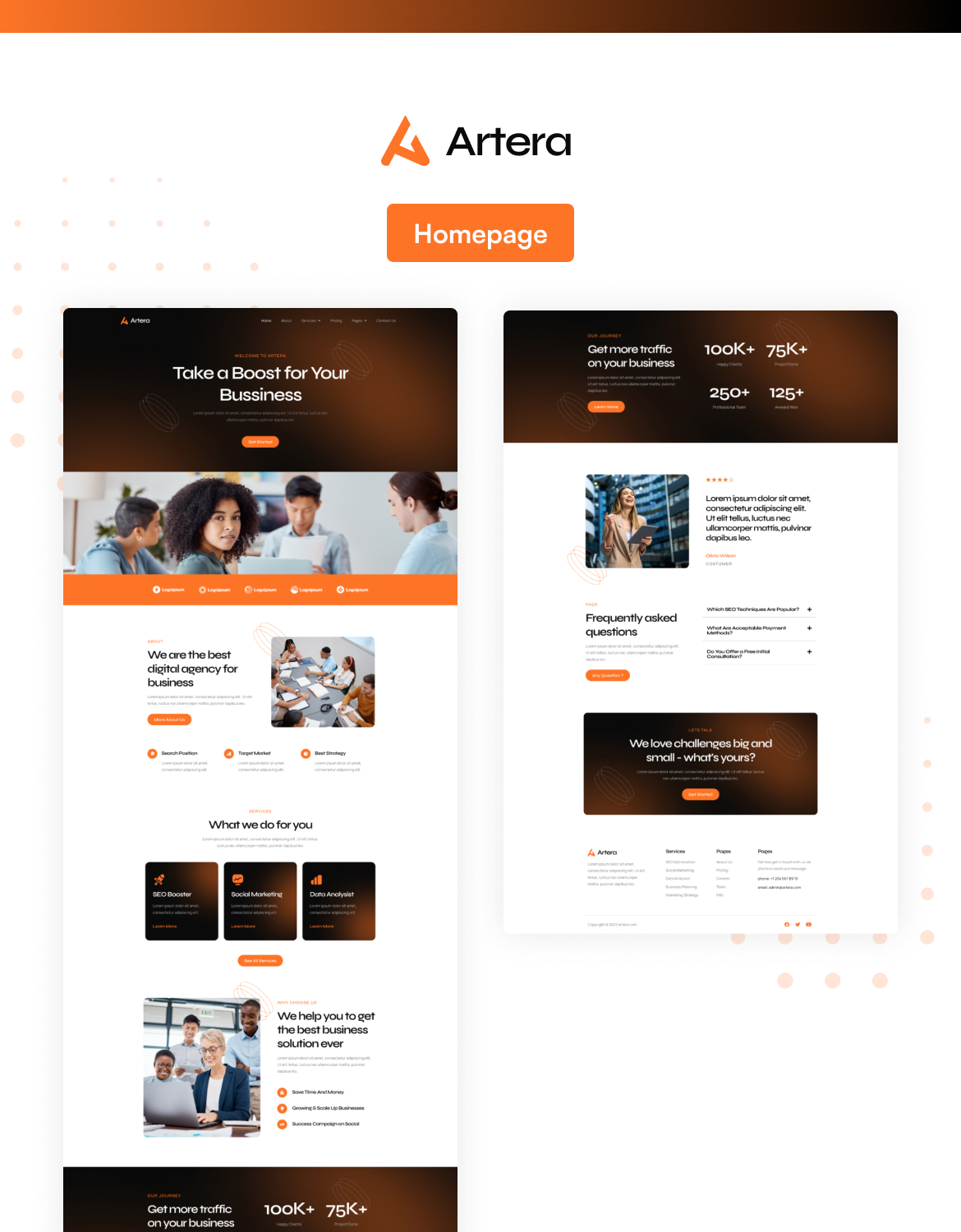 Artera - SEO & Digital Agency Elementor Template Kit - 1